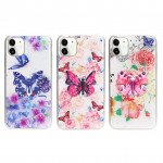 Wholesale 3D Butterfly Design Stand Slim Case for iPhone 12 / 12 Pro 6.1 (Hot Pink)